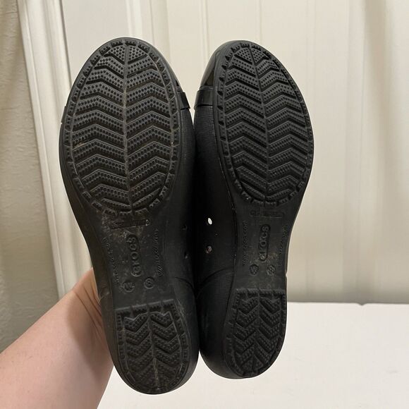 Crocs Gianna Alice Black cap Toe Ballet Flats Slip Ons Womens Size 8 - Picture 9 of 11